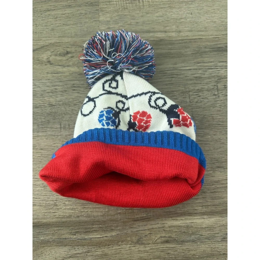 Miller Lite Buffalo Bills Knit Pom Beanie Hat Holiday Hops Blue Red White OSFM